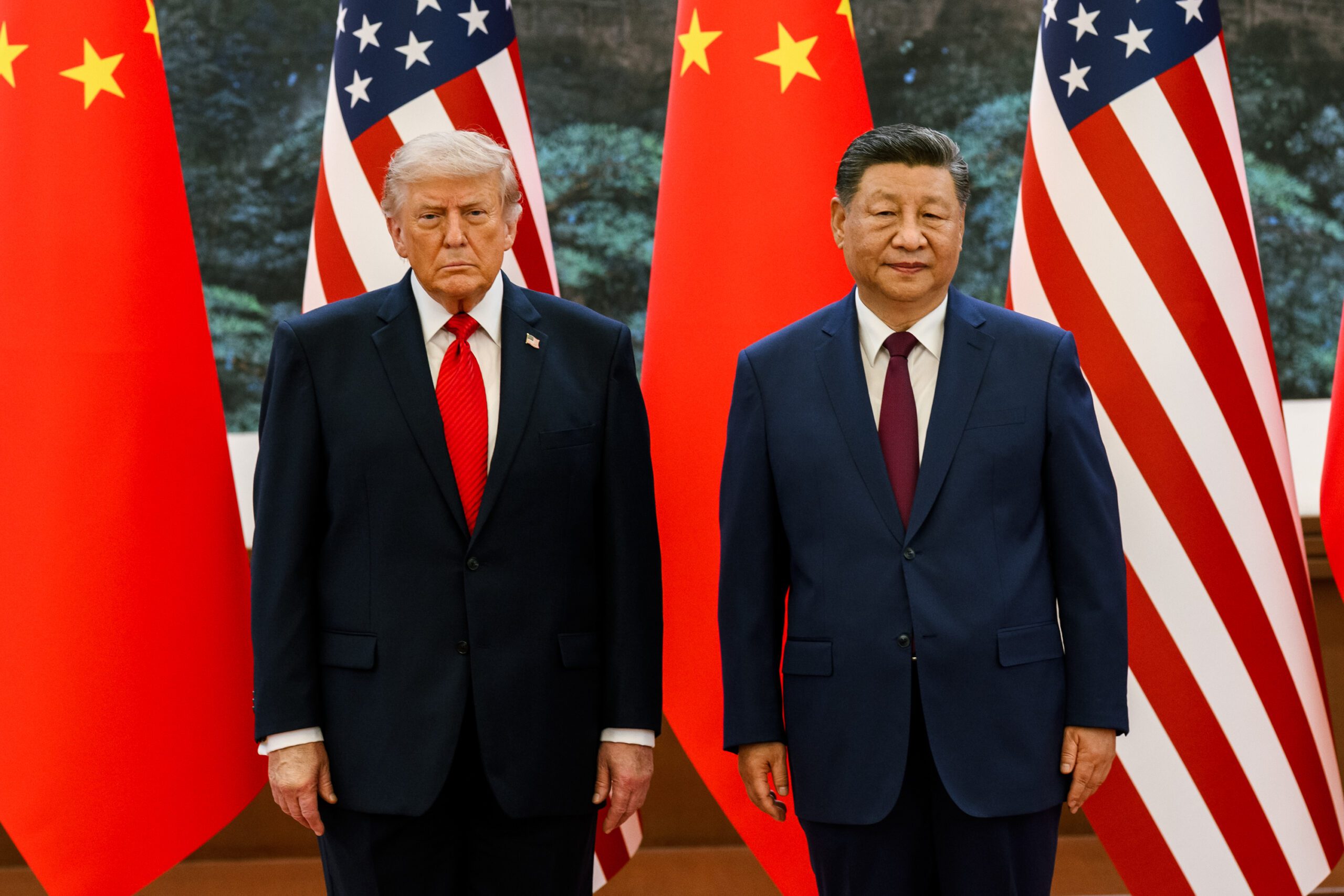 Two state leaders shaking hands at official meeting