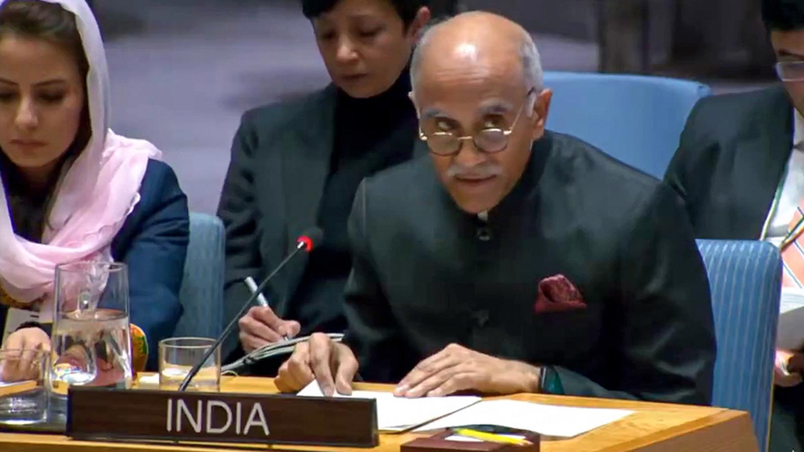 India's Permanent Representative to the United Nations addressing the General Assembly