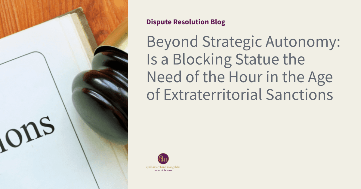Conceptual graphic on India blocking statute and extraterritorial sanctions