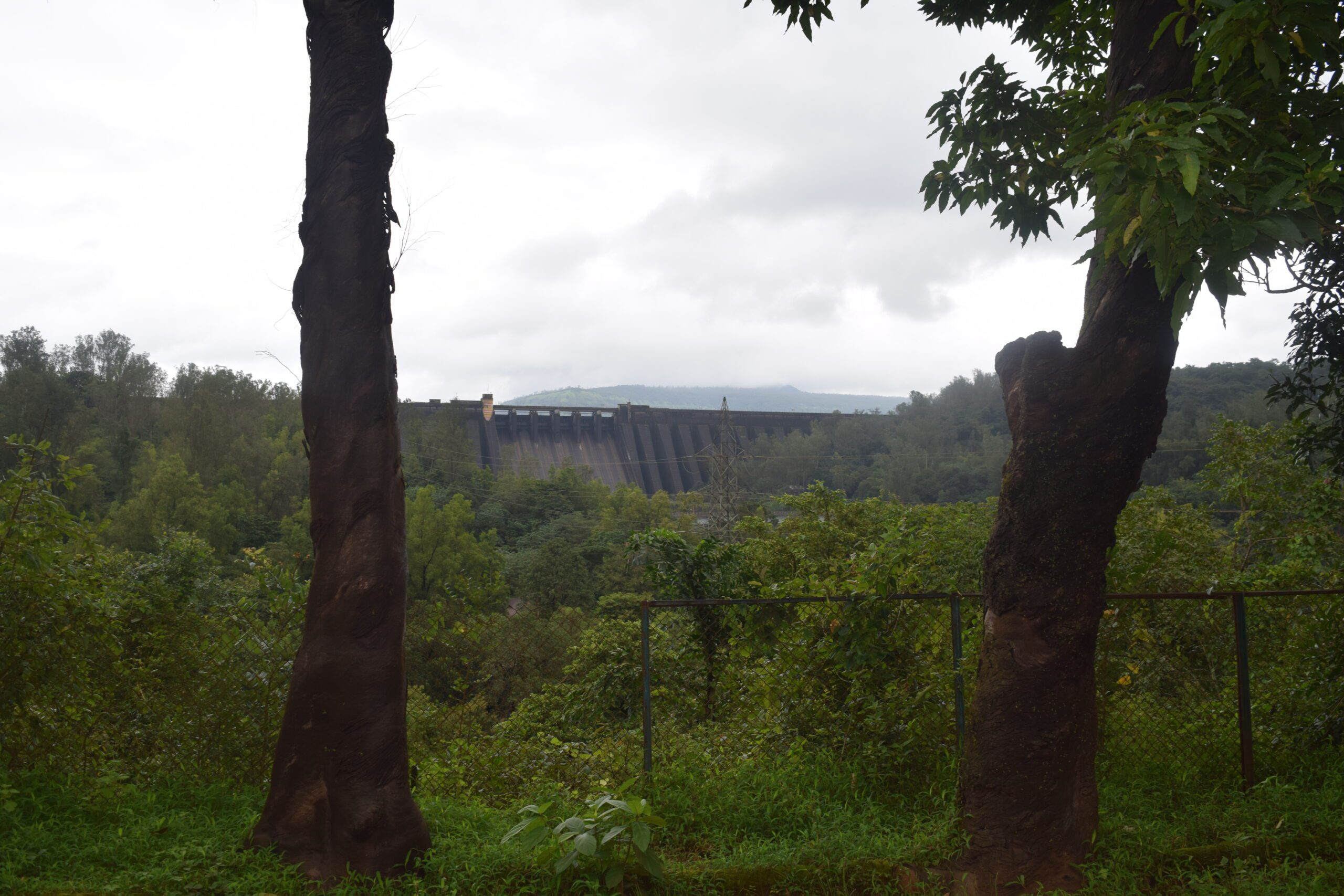 View of the Koyna Dam and its reservoir in Satara, Maharashtra