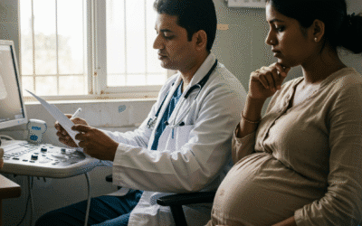 A health camp scene relevant to NFHS-6 public-health findings