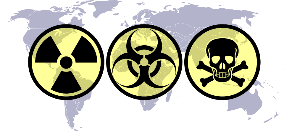 World map showing nuclear weapon states and non-proliferation zones