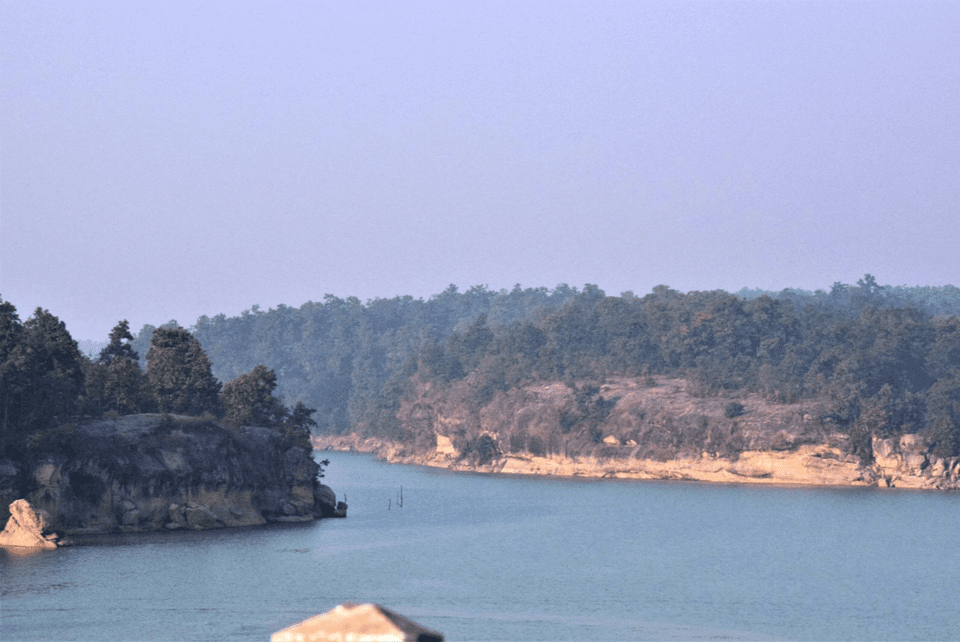 Hasdeo river flowing through forest in Chhattisgarh tribal region