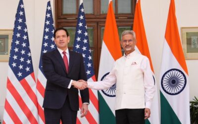 Indian and US foreign ministers at a joint press conference in New Delhi
