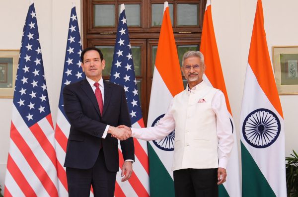 Indian and US foreign ministers at a joint press conference in New Delhi