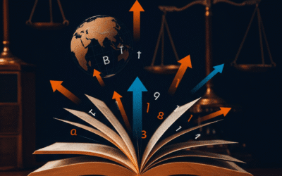 Conceptual illustration of academic reform with an open book, upward arrows and a globe motif