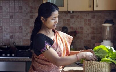A homemaker doing household work at home