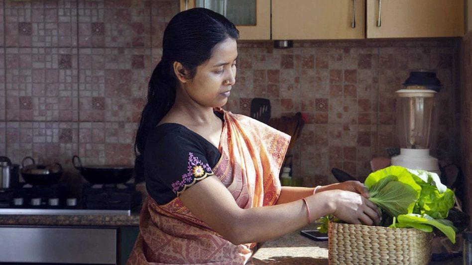 A homemaker doing household work at home