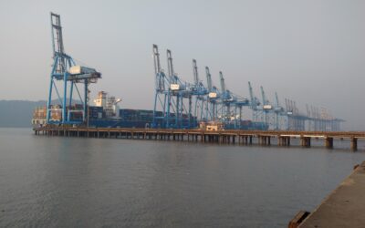 Container handling operations at an Indian port