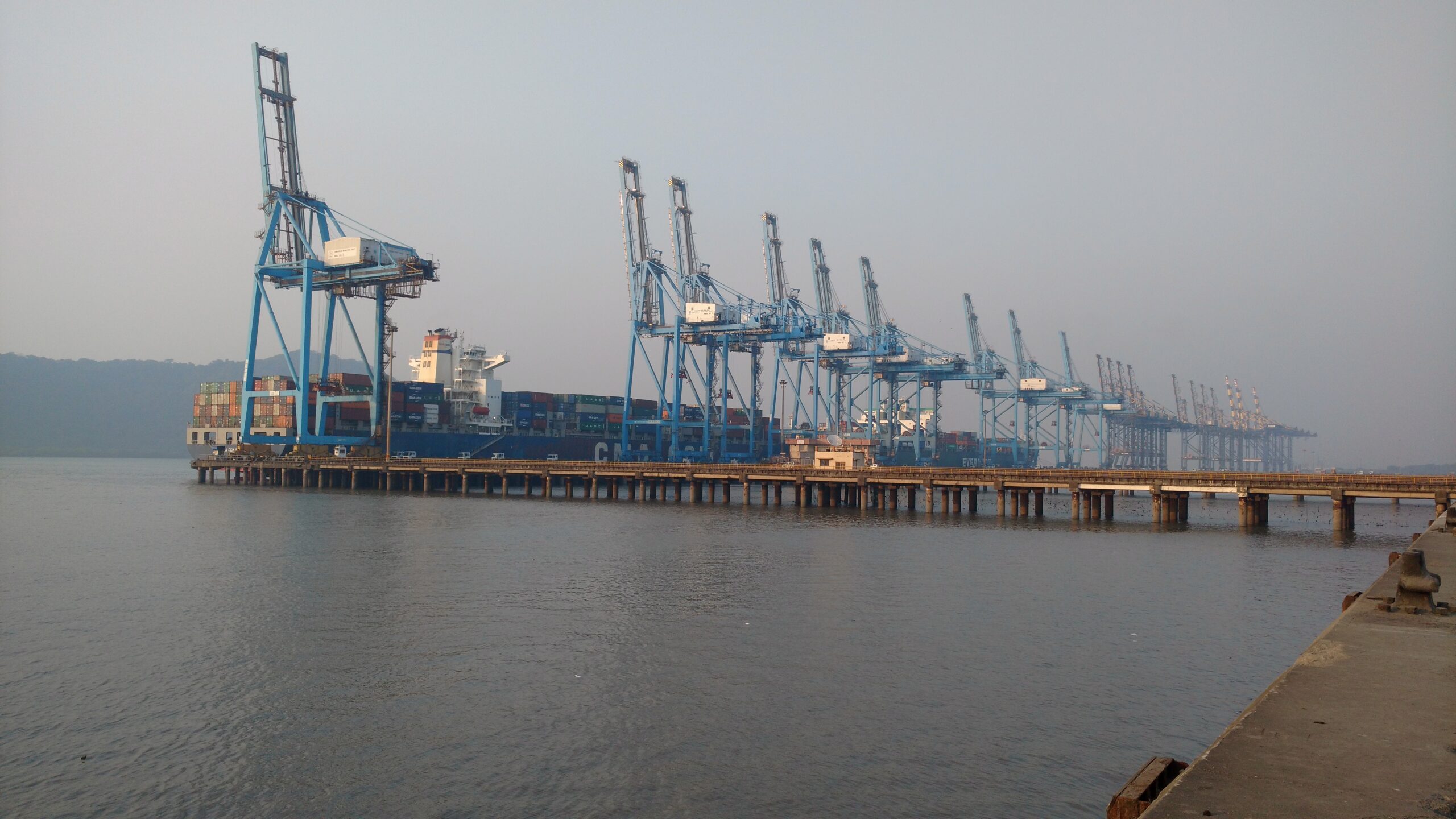 Container handling operations at an Indian port