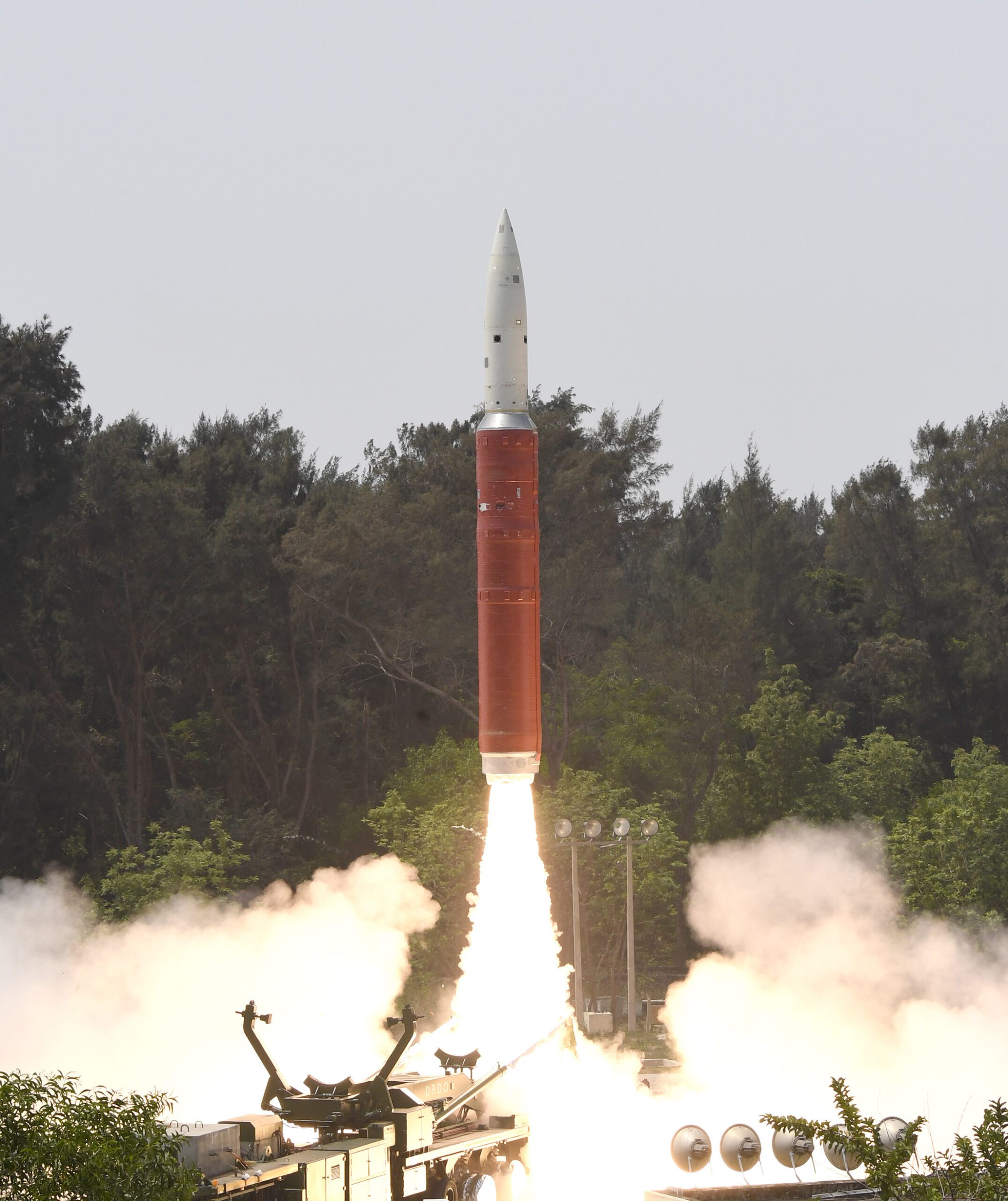 Launch of a DRDO ballistic missile defence interceptor, illustrating India's multi-layered missile-defence capability
