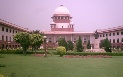 The Supreme Court of India building viewed from the front lawns