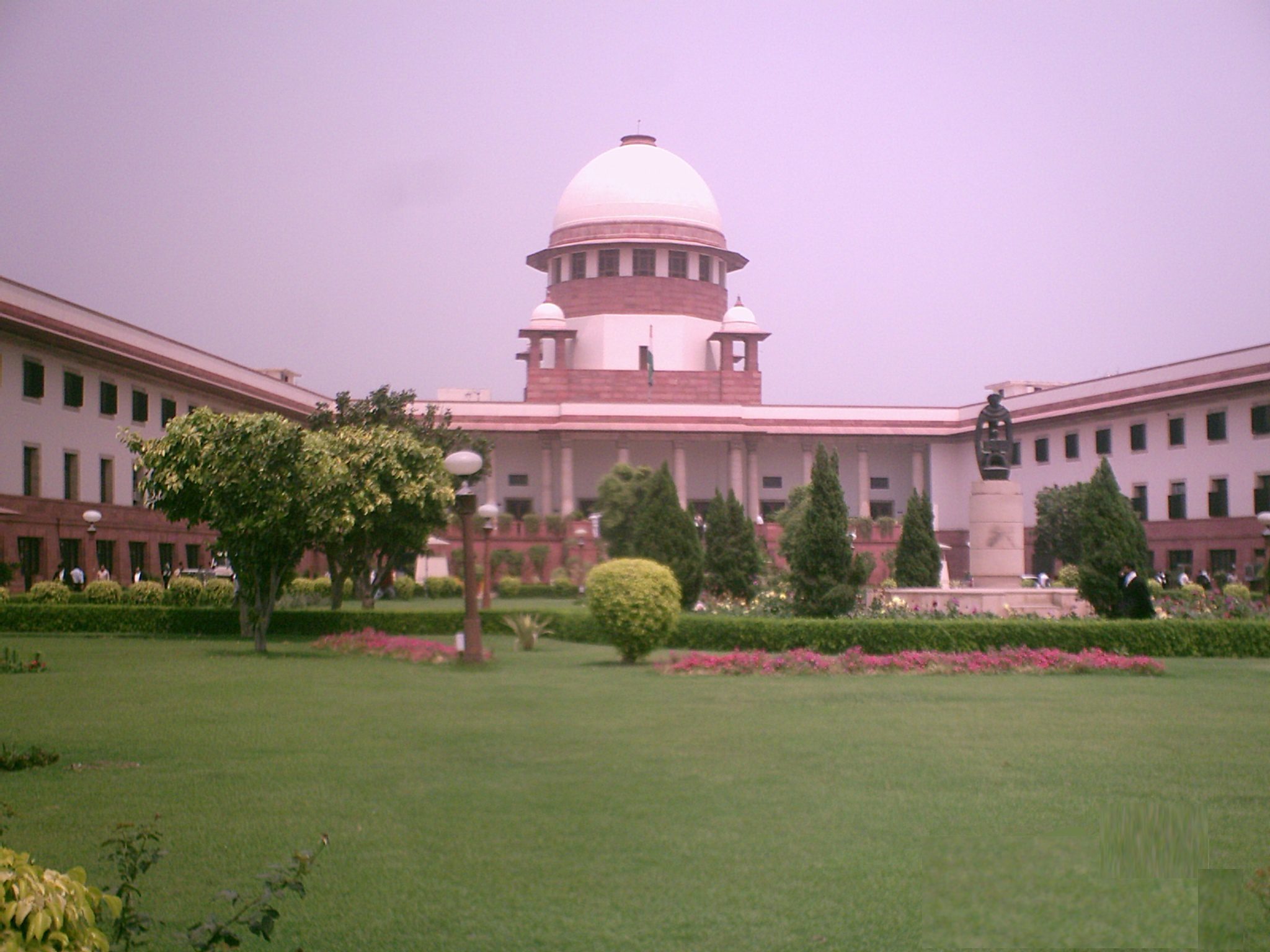 The Supreme Court of India building viewed from the front lawns