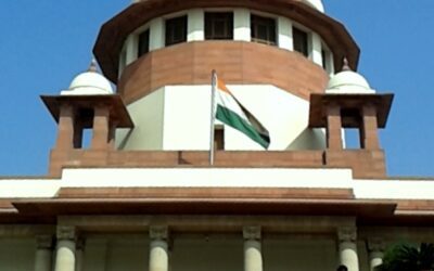 The central wing of the Supreme Court of India building in New Delhi