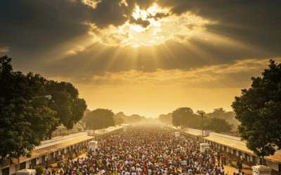 Voters in a polling queue at an Indian election