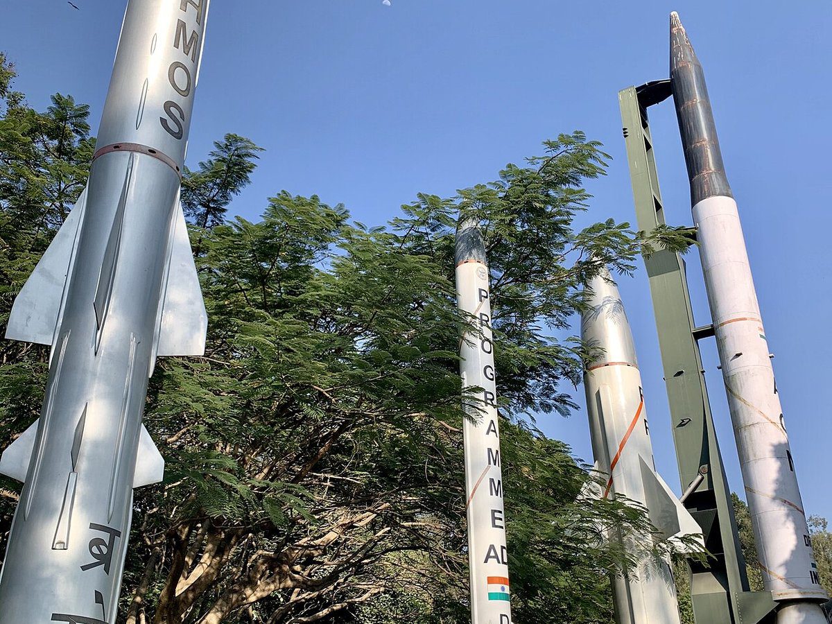 BrahMos cruise missile on a mobile launcher, illustrating India's indigenous defence missile technology