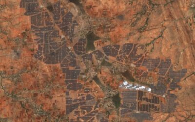 Pavagada Solar Park in Karnataka with rows of solar panels, illustrating India's renewable energy expansion