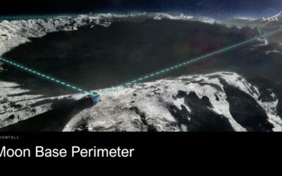 Lunar south pole base concept art