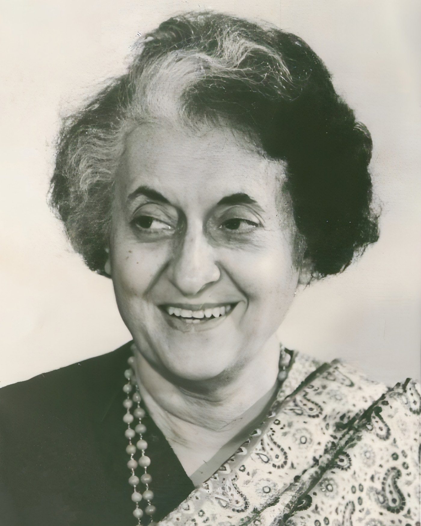 Portrait of former Prime Minister Indira Gandhi, who advised the proclamation of the 1975 Emergency
