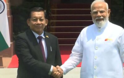 India Myanmar bilateral diplomatic meeting at Hyderabad House