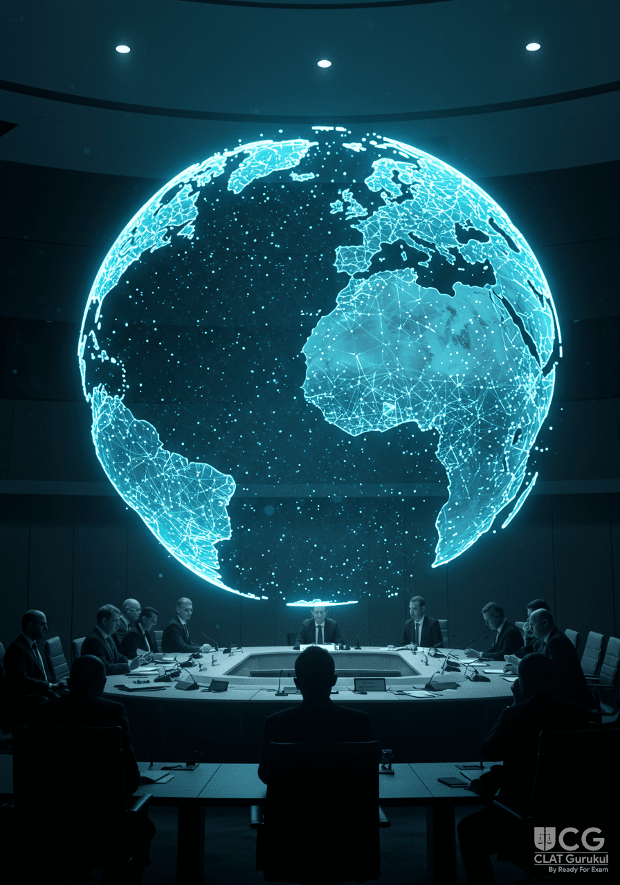 A globe wrapped in circuit lines symbolising global artificial intelligence governance