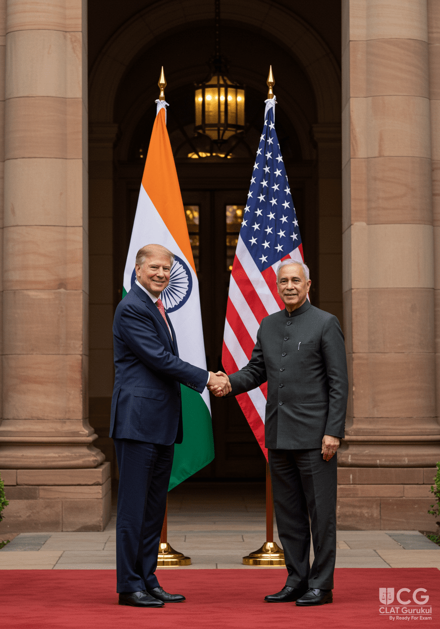 Two national flags beside a handshake symbolising a bilateral trade negotiation