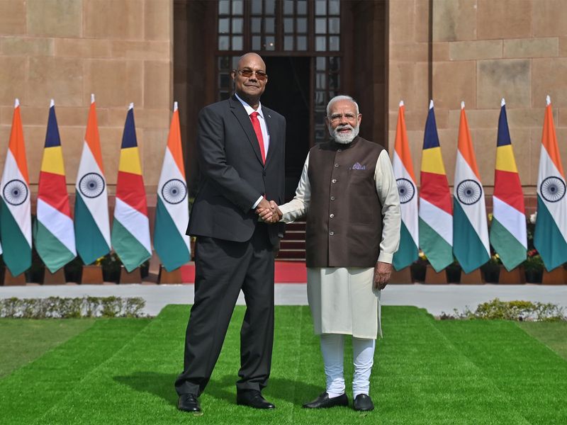 India and Seychelles leaders during a bilateral state visit
