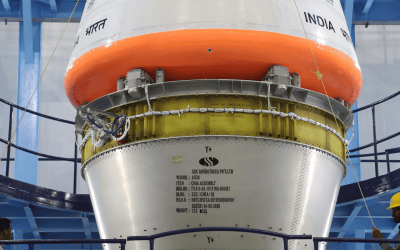 The crew-module test vehicle for India's human spaceflight programme on the launch pad