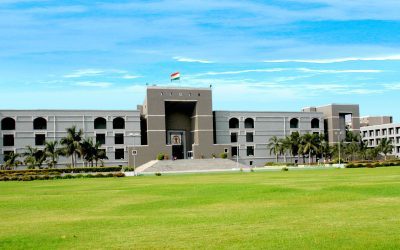 Exterior facade of the Gujarat High Court building in Ahmedabad