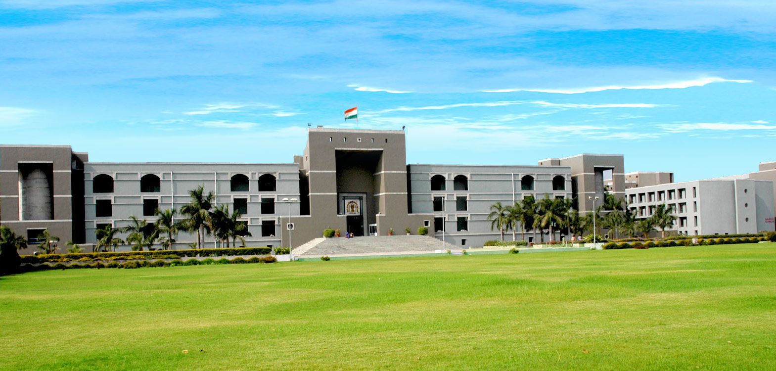 Exterior facade of the Gujarat High Court building in Ahmedabad