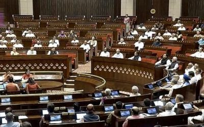 Rajya Sabha chamber during a parliamentary session