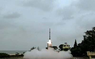Indigenous long-range surface-to-air defence missile launch test