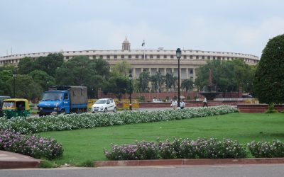The Parliament House building in New Delhi