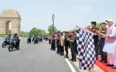 Union Defence Minister at a national event honouring the armed forces