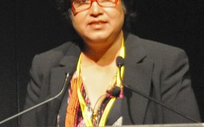 Portrait of writer Taslima Nasrin