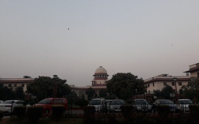 Front view of the Supreme Court of India building in New Delhi