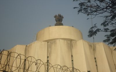 Vidhan Bhavan, the Maharashtra legislature building in Mumbai, topped by the Lion Capital