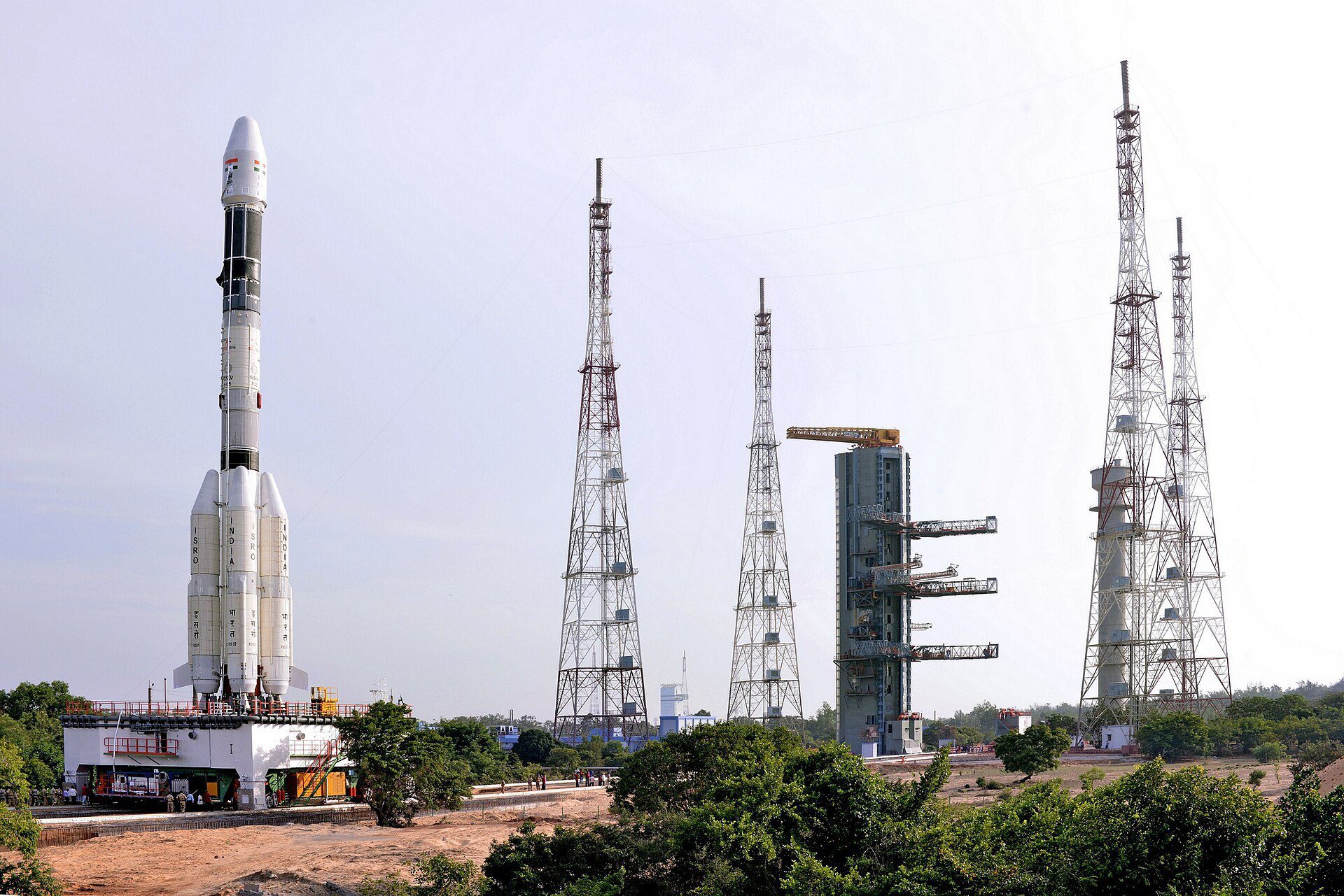 GSLV rocket approaching the second launch pad at Sriharikota