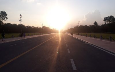 Kartavya Path in New Delhi in the evening