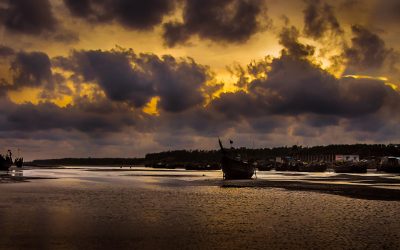 Monsoon clouds at sunset in Bengal India