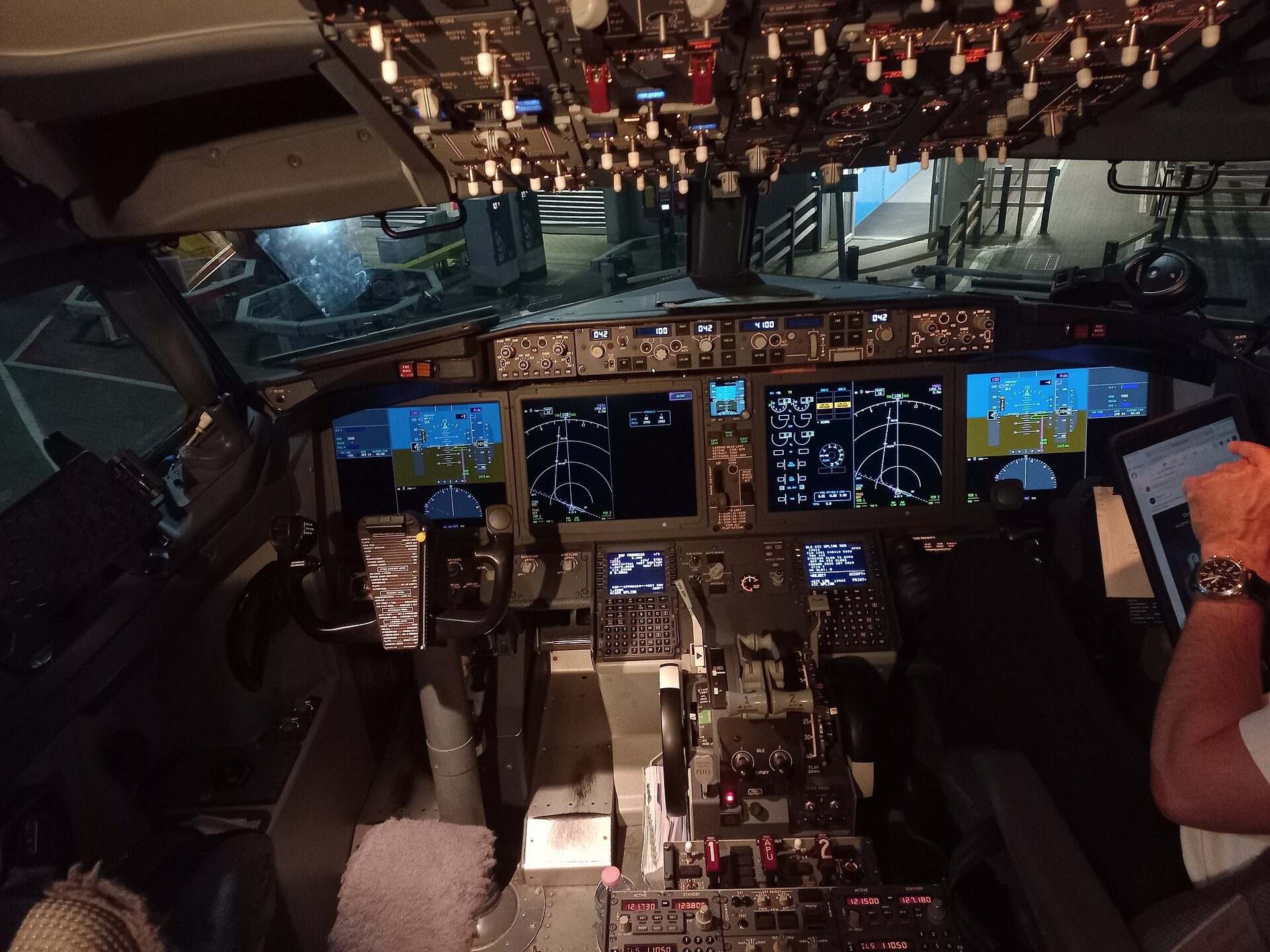 Cockpit of a Boeing 737 MAX airliner