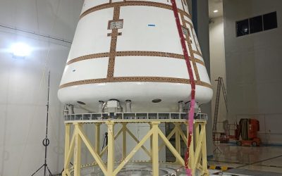 Dummy crew module of India's human spaceflight programme displayed after a test