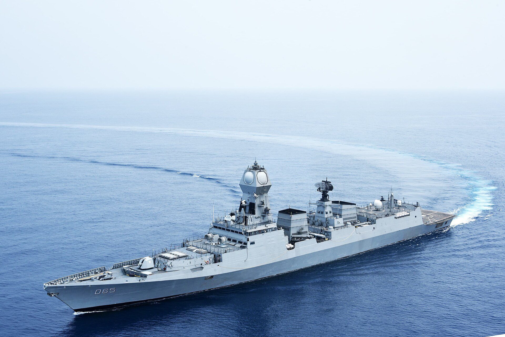 Indian Navy destroyer INS Chennai at sea