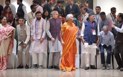 Union Finance Minister with State Chief Ministers and Finance Ministers in a group photograph at the 57th GST Council meeting in New Delhi
