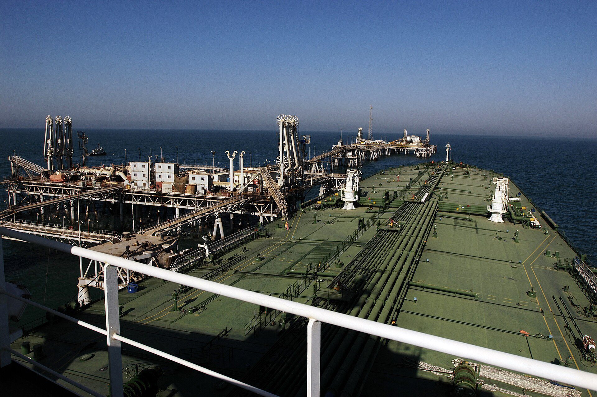 Oil tanker at a terminal in the Persian Gulf