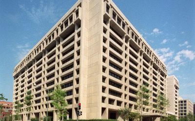 The headquarters building of the International Monetary Fund in Washington, DC