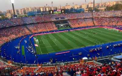 Exterior of the Cairo International Stadium complex in Egypt