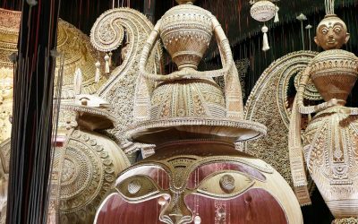 A decorated Durga Puja pandal in Kolkata