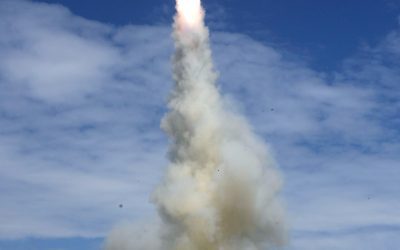 BrahMos cruise missile being launched from a test range