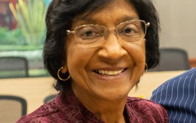 South African jurist Navi Pillay speaking at a symposium on international criminal law
